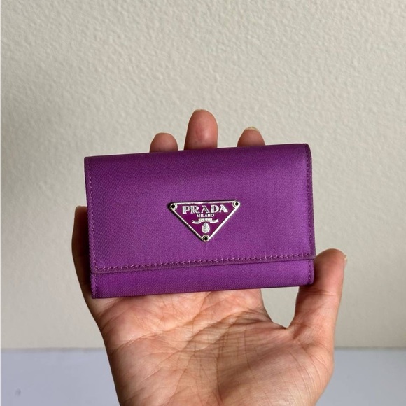 Prada Tessuto Nylon Purple Small Key-holder EUC - Picture 1 of 12